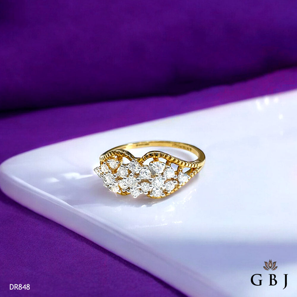 18K Real Diamond Designer Ring VVS / E-F