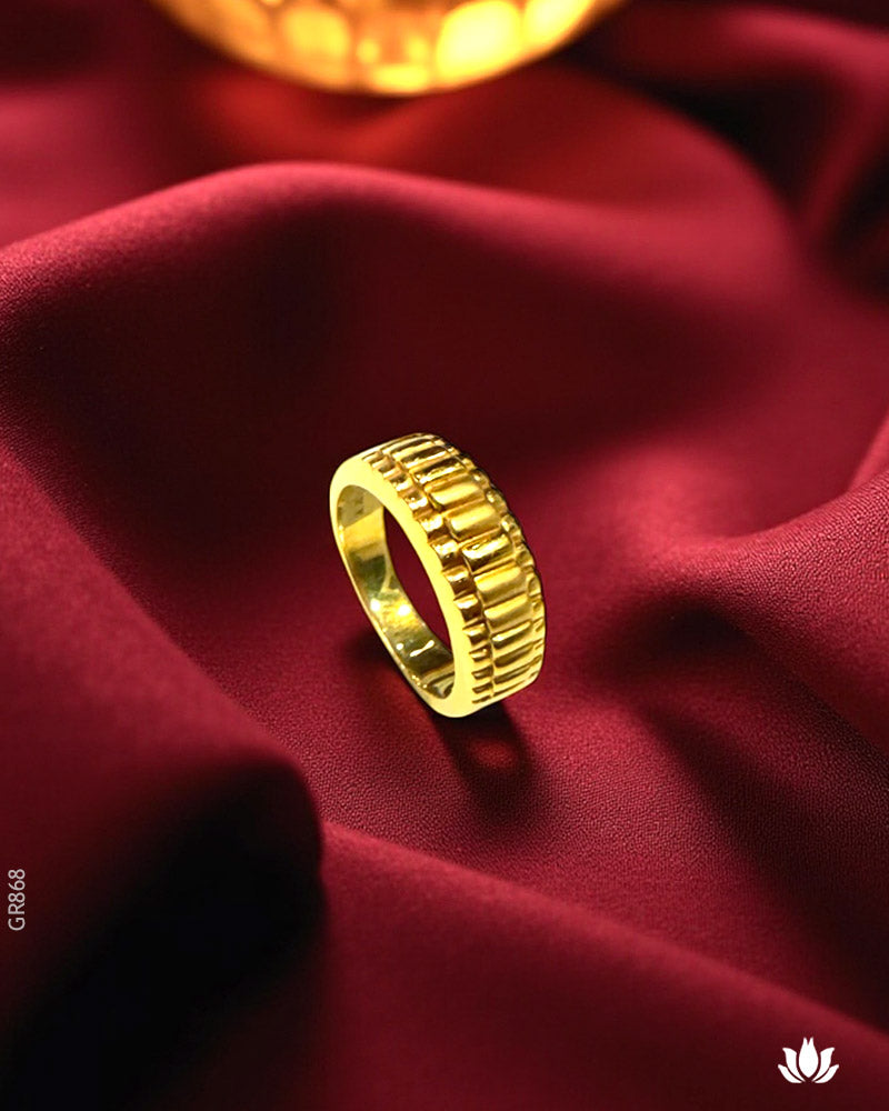 22K Yellow Gold Unique Unisex  Band Ring
