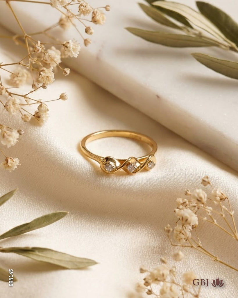 18K Yellow Gold Trilogy Bezel-Set Swarovski Ring