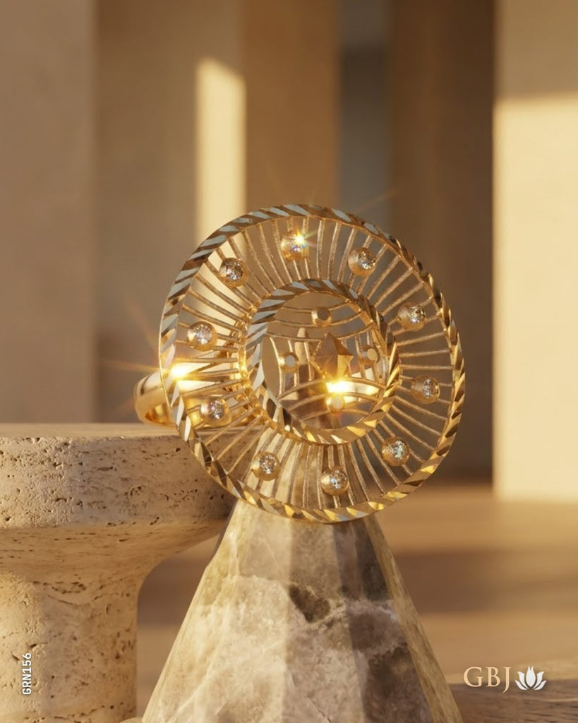 18K Yellow Gold Solaris Sunburst Cocktail Ring