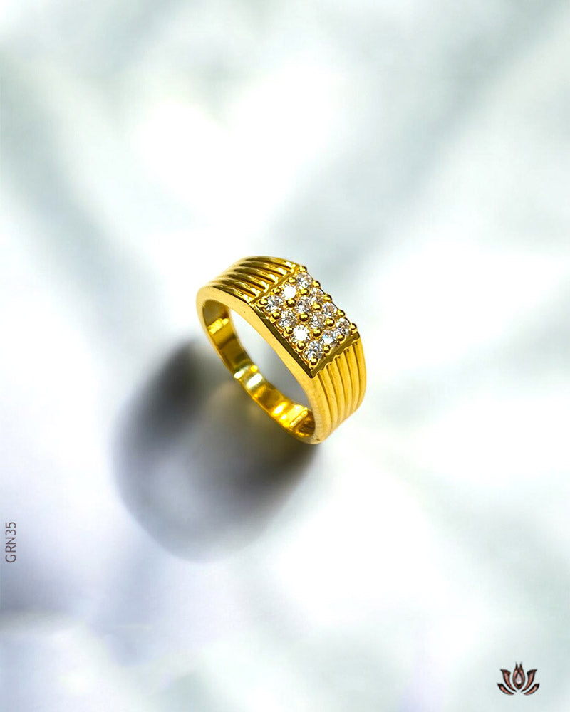 22K Yellow Gold Crafted Mens Ring