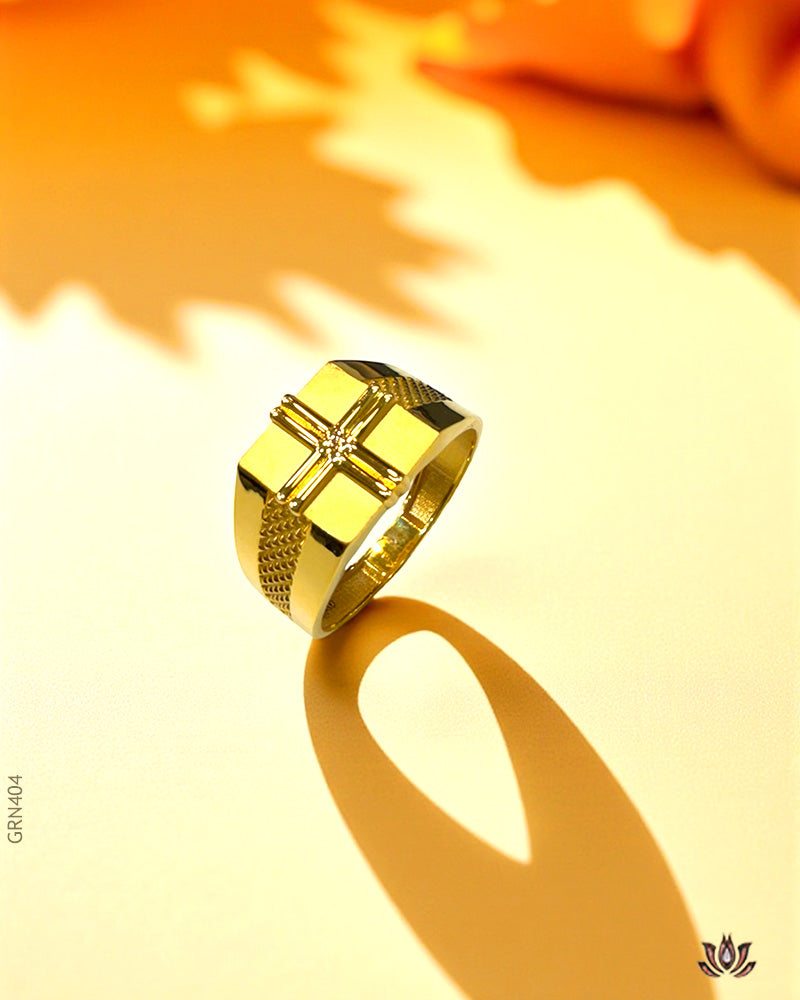 22K Yellow Gold Unique Men's Ring