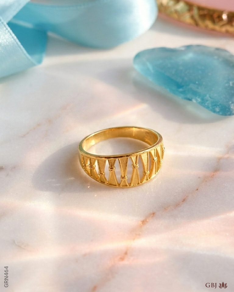 18K Yellow Gold Modern Geometric Ring