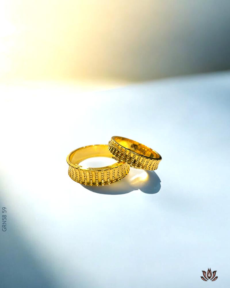 22K Yellow Gold Couple Band Ring