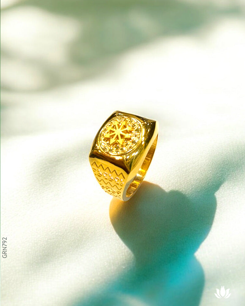 22K Yellow Gold Handcrafted Mens Ring