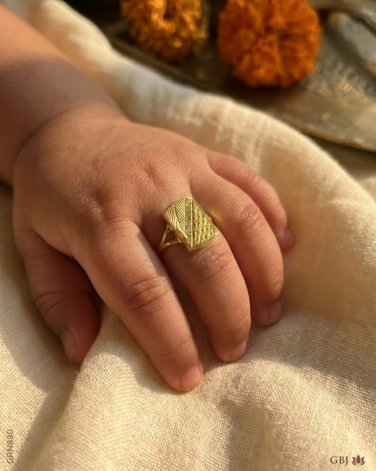 18k Yellew Gold Luxury Baby Ring