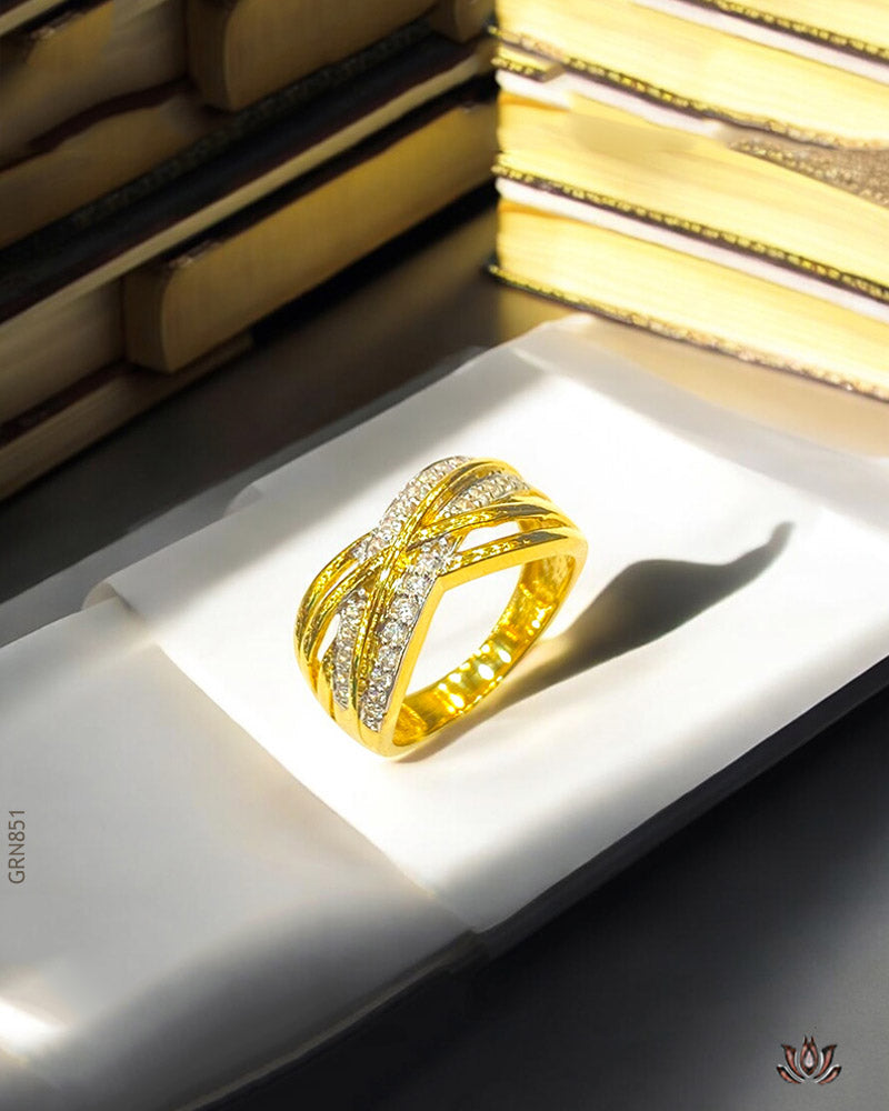 18K Real Gold Moissanite Infinity Ring