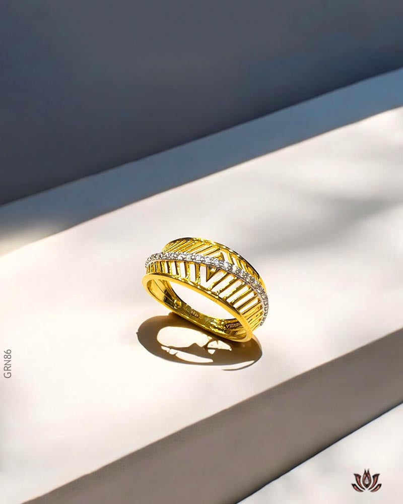 18K Yellow Gold Wide Band Ring