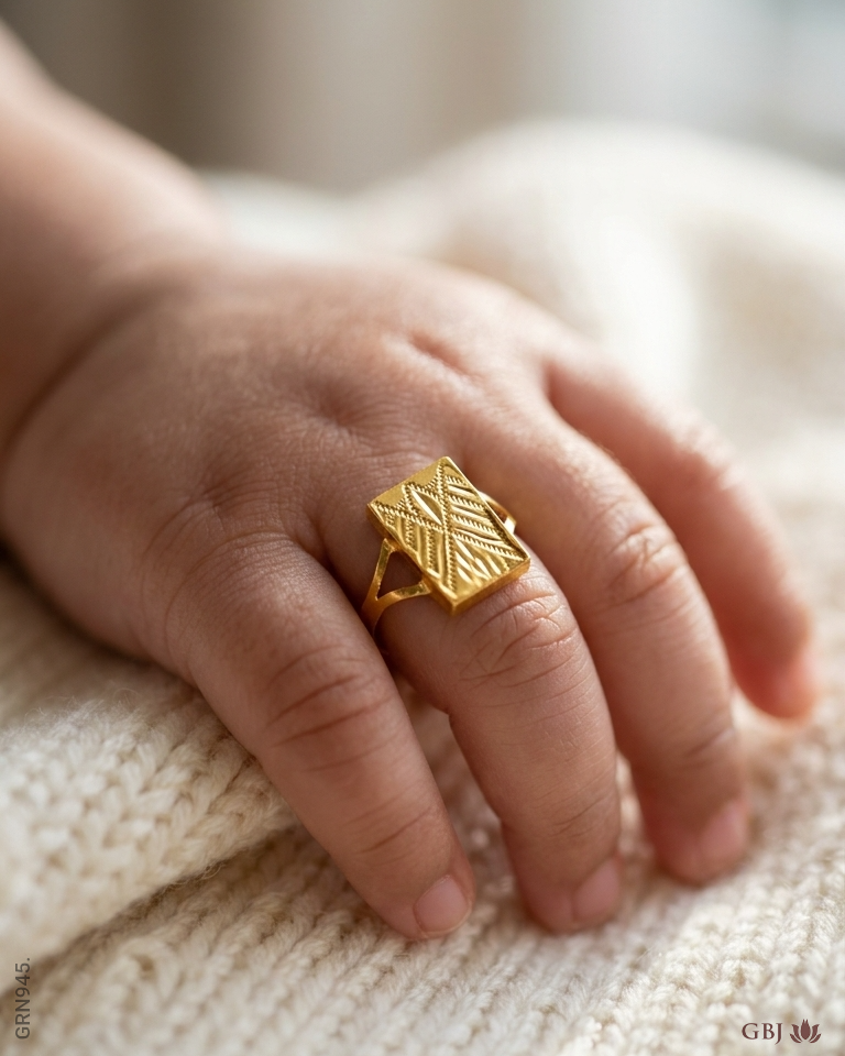 18k Yellew Gold Elegant Baby Ring