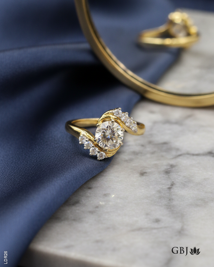 14K Lab-Grown Diamond Bypass Solitaire Ring