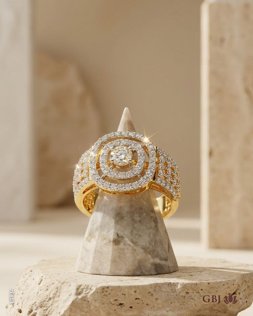 14K Lab-Grown Diamond Multi-Tier Cluster Ring