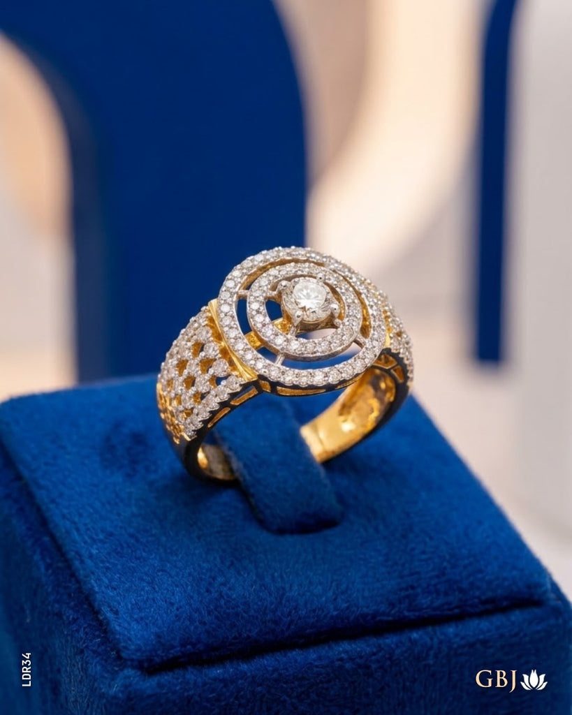 14K Lab-Grown Diamond Multi-Tier Cluster Ring