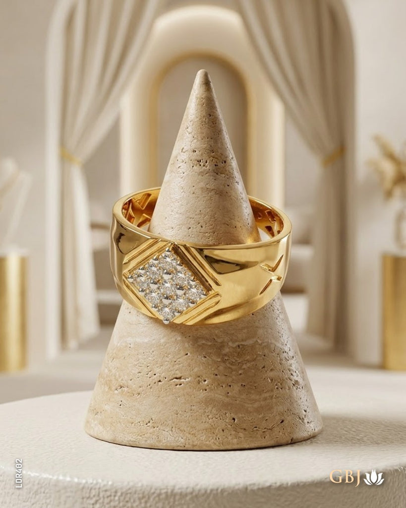 14K Lab-Grown Diamond Bold Cluster Men's Ring E-F / VS