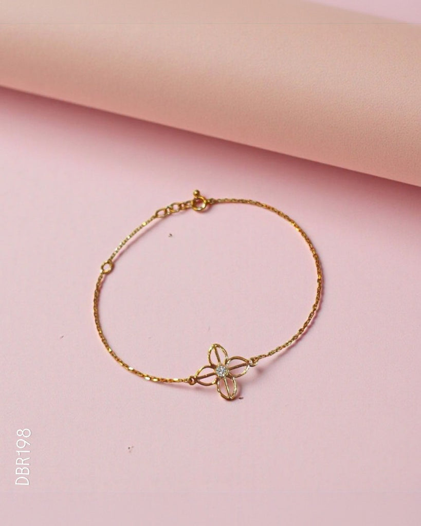 14K Real Diamond Delicate Chain Bracelet F-G/SI