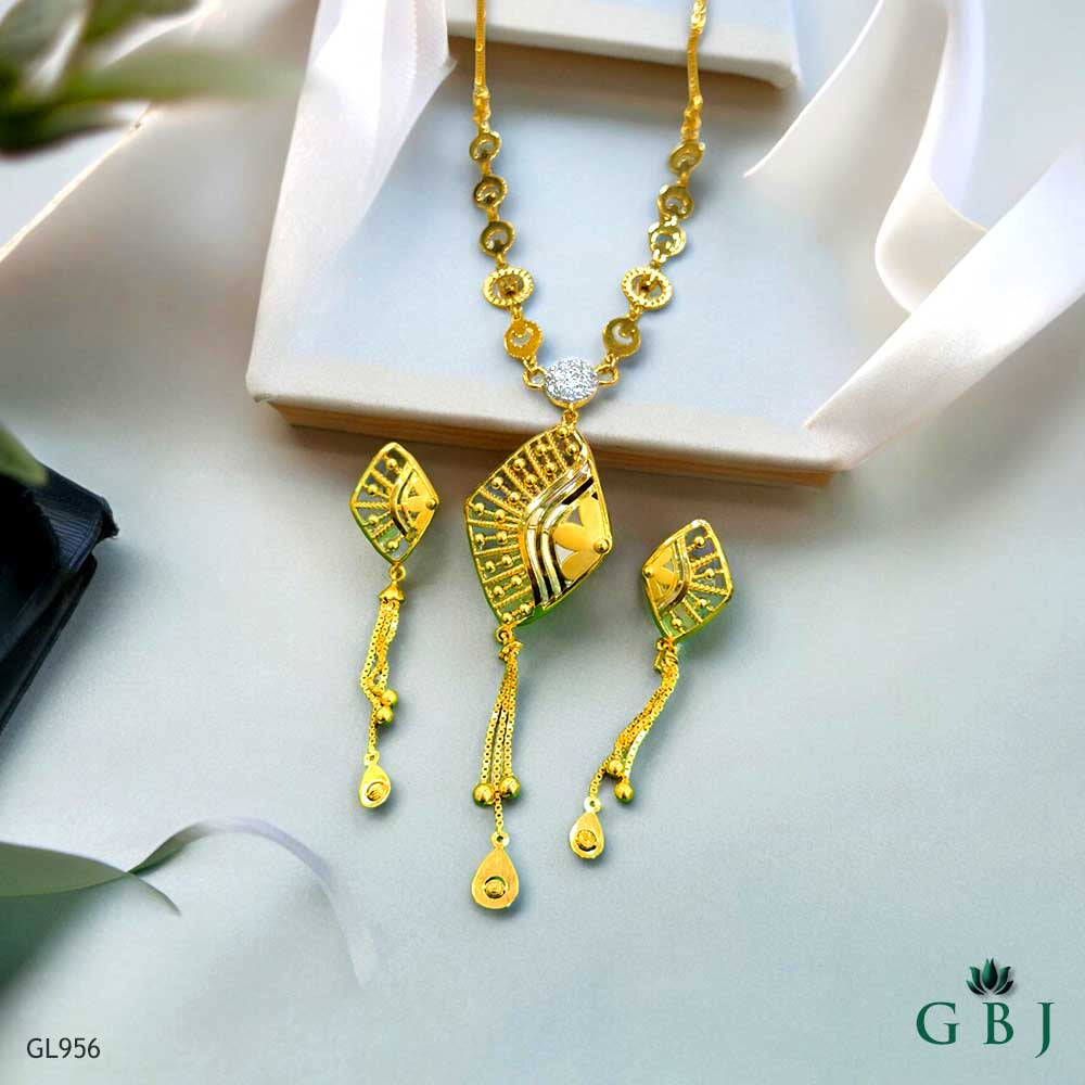 22K Real Gold Pendant Set