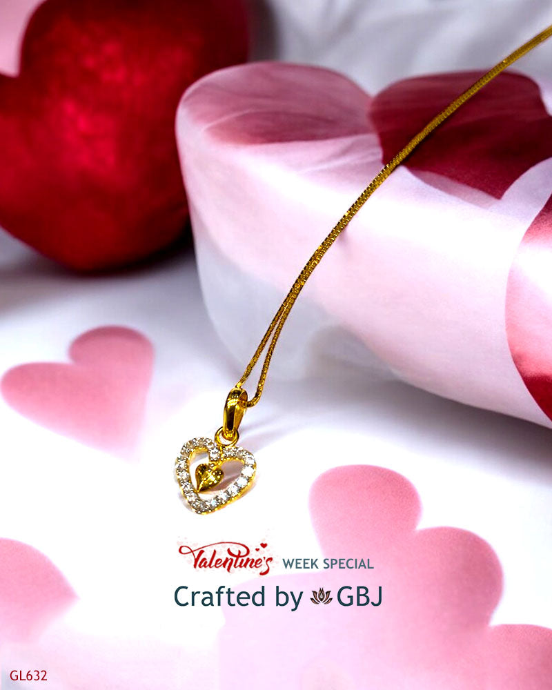 18K Real Yellow Gold Love Locket